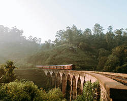 a train on a bridge